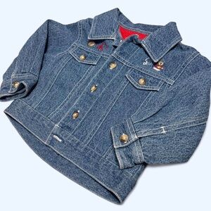 Ragscals Vintage Kids Jean Jacket 18 Months with Football Embroidery